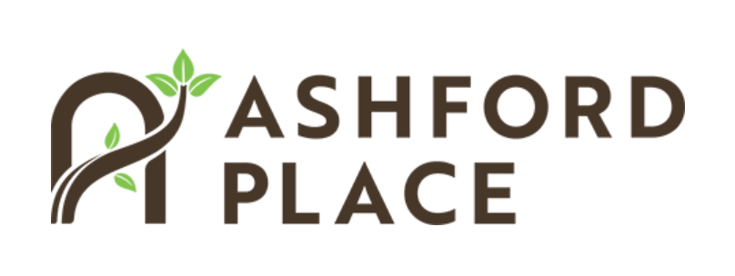 The image is a logo for Ashford Place, featuring a stylized